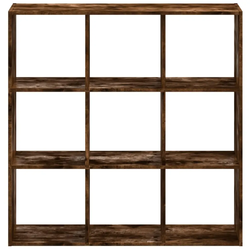 vidaXL Boekenkast 102x32x102 cm bewerkt hout gerookt eikenkleurig, foto 3