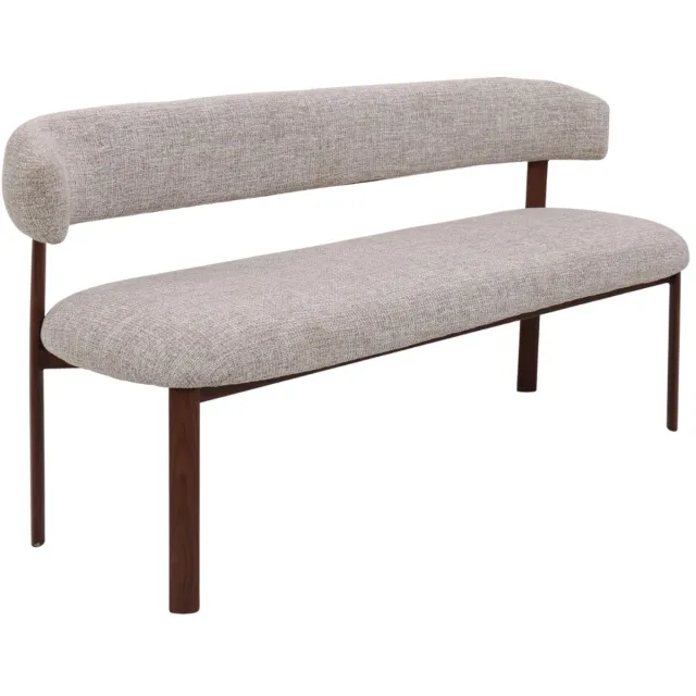 DÉJA Living Eetkamerbank Alamo - Beige/Walnoot - 200cm