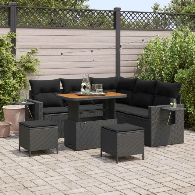 vidaXL Tuin Sofa Set 8 st Zwart poly rattan, foto 2