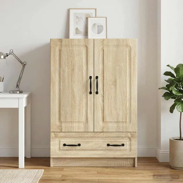 vidaXL Dressoir met lade Sonoma Eiken 66 x 34,5 x 92 cm Bewerkt hout Bruin