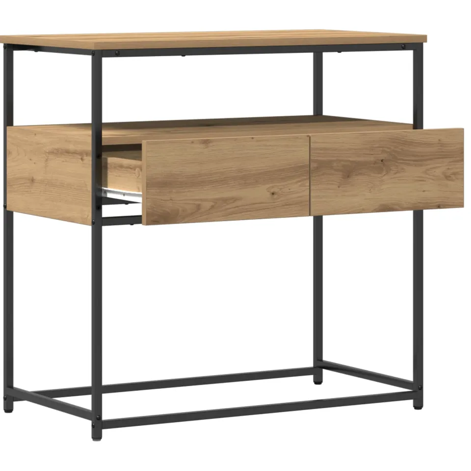 vidaXL Wandtafel Artisan Eiken 75 x 40 x 75 cm Bewerkt hout, foto 2