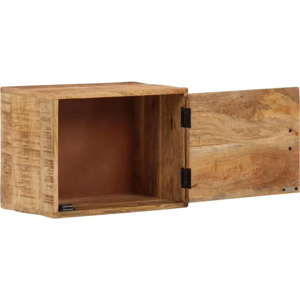 vidaXL Nachtkastje wandgemonteerd 40x30x25 cm massief mangohout bruin, foto 2
