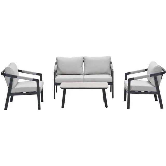 Garden Impressions Milou loungeset 4-delig - donker grijs