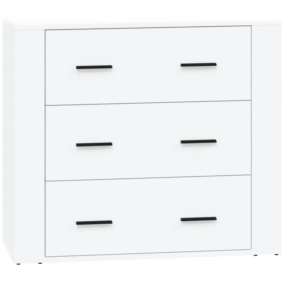 vidaXL Dressoirs 2 st bewerkt hout wit, foto 4