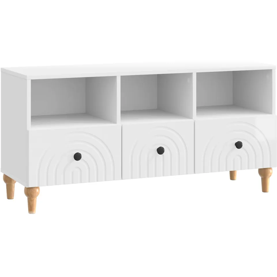 vidaXL TV-kast 102 x 34,5 x 50 cm Hoogglans Wit Geconstrueerd hout, foto 3