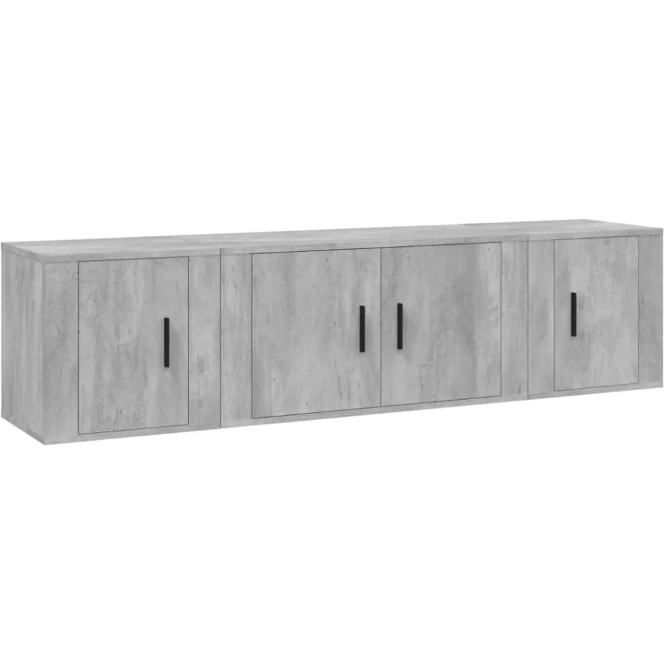 vidaXL 3-delige Tv-meubelset bewerkt hout betongrijs grijs, foto 3