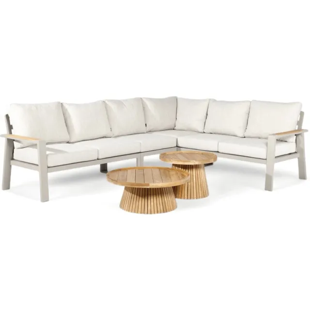Belito Lotte Loungeset Hoekbank Nr. 7 | Taupe Aluminium | 288 x 220 cm | 6-persoons
