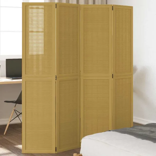 vidaXL Kamerscherm met 4 panelen massief paulowniahout bruin, foto 2