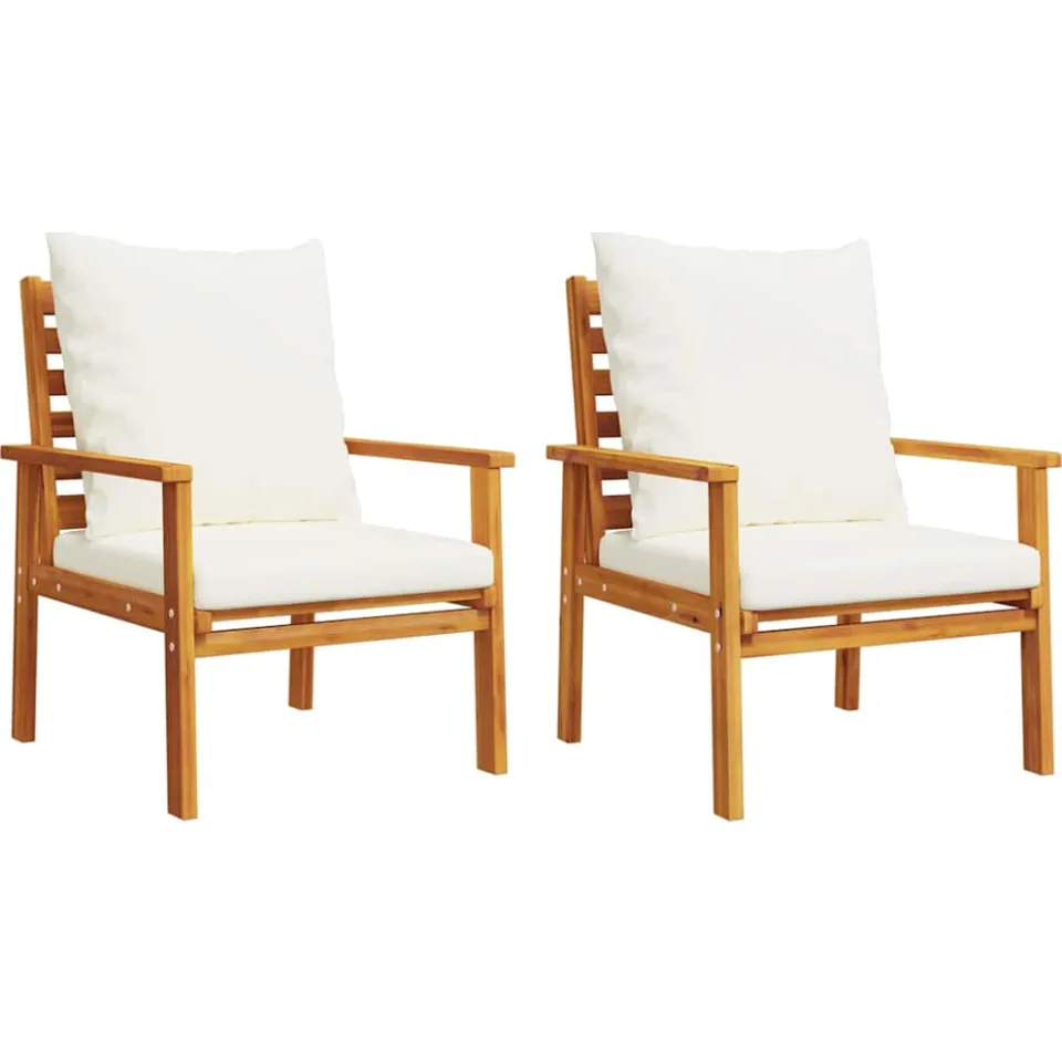 vidaXL 3-delige Loungeset met kussens massief acaciahout bruin, foto 3