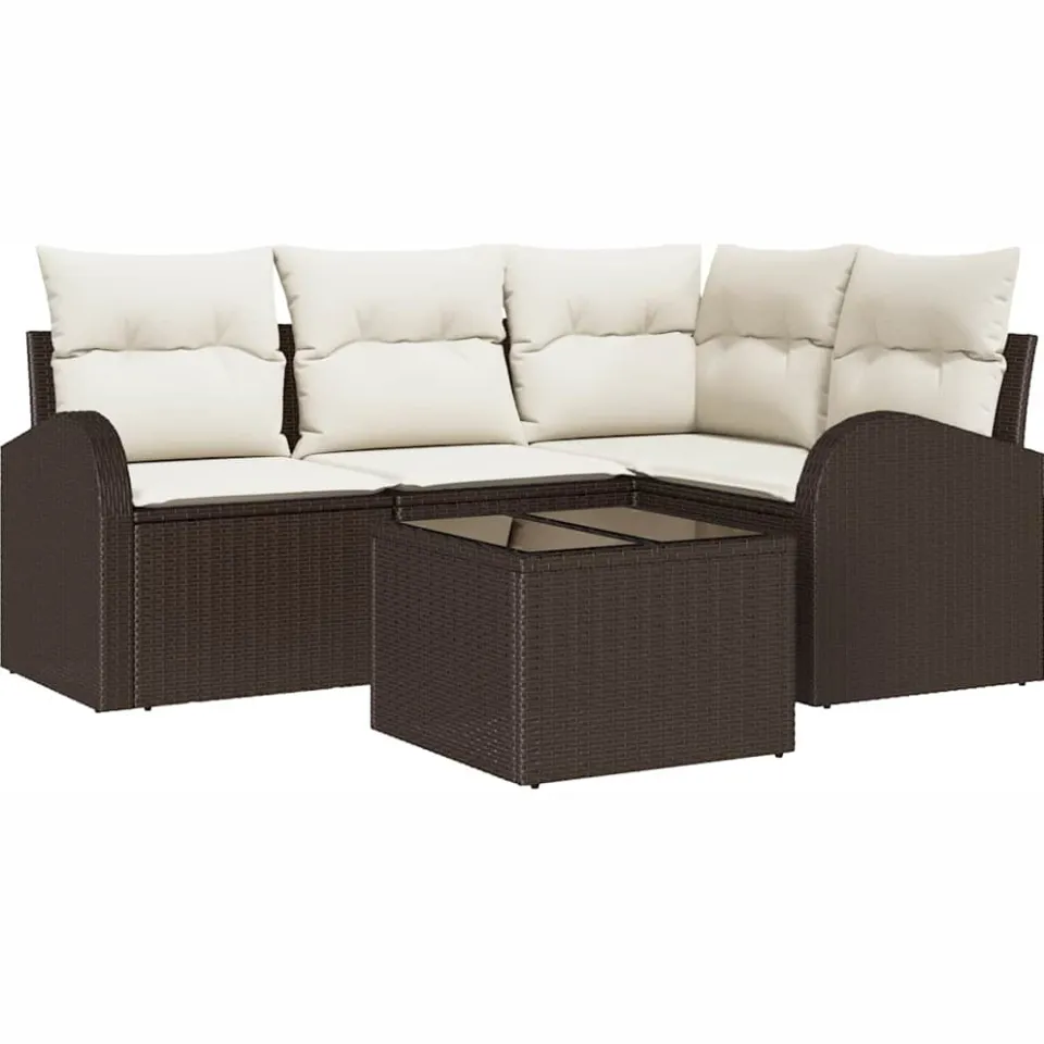vidaXL Tuin Sofa Set Bruin poly rattan, foto 4