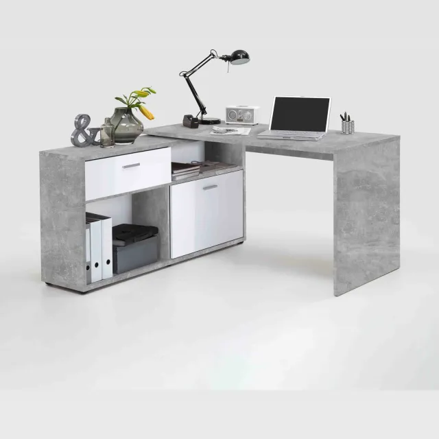 Bureau Colorado Beton Grijs | Wit