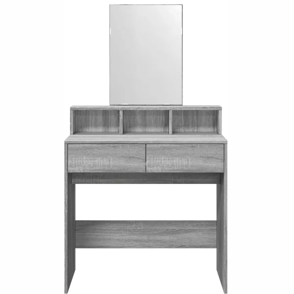 vidaXL Kaptafel met spiegel 80x41x144,5 cm grijs sonoma, foto 3