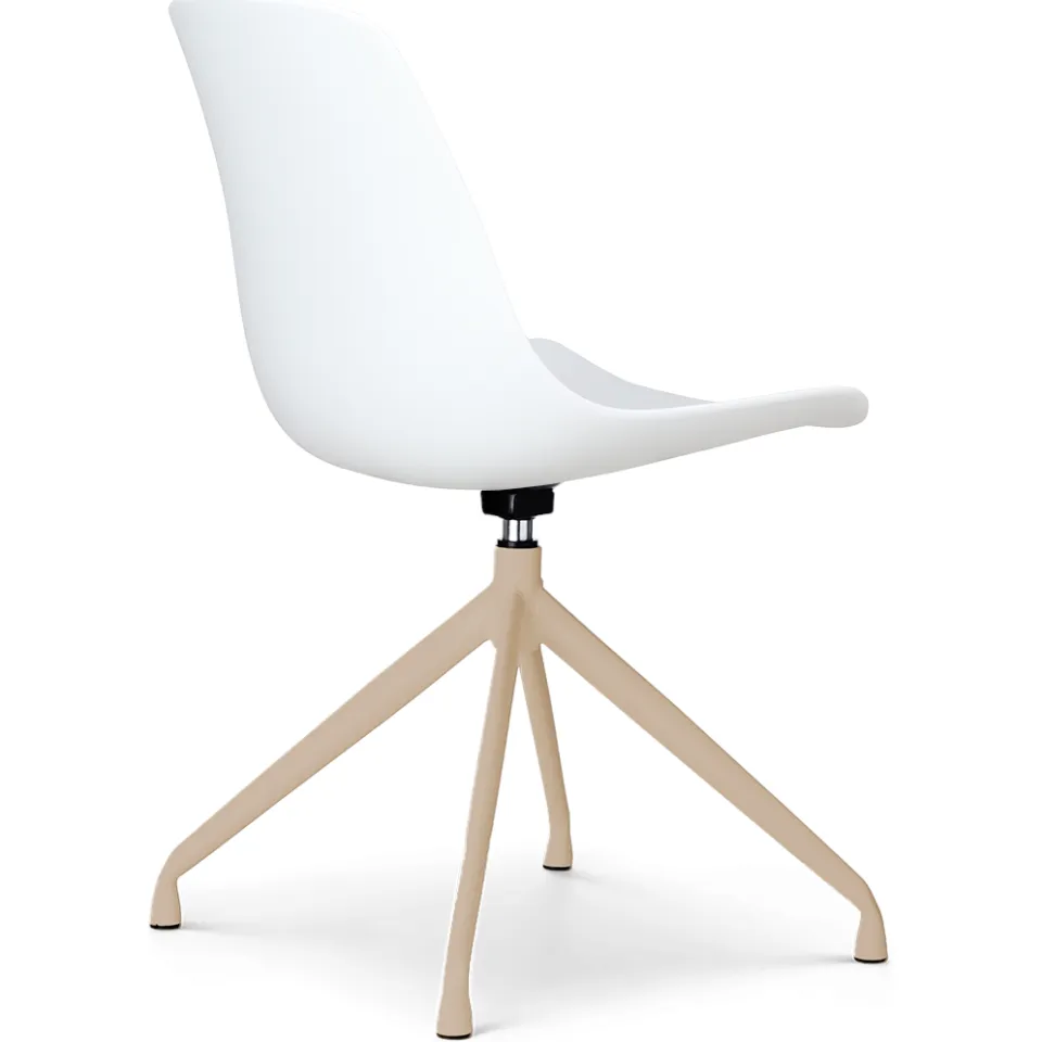 Nolon Nola-Pip draaibare eetkamerstoel wit - beige onderstel, foto 3