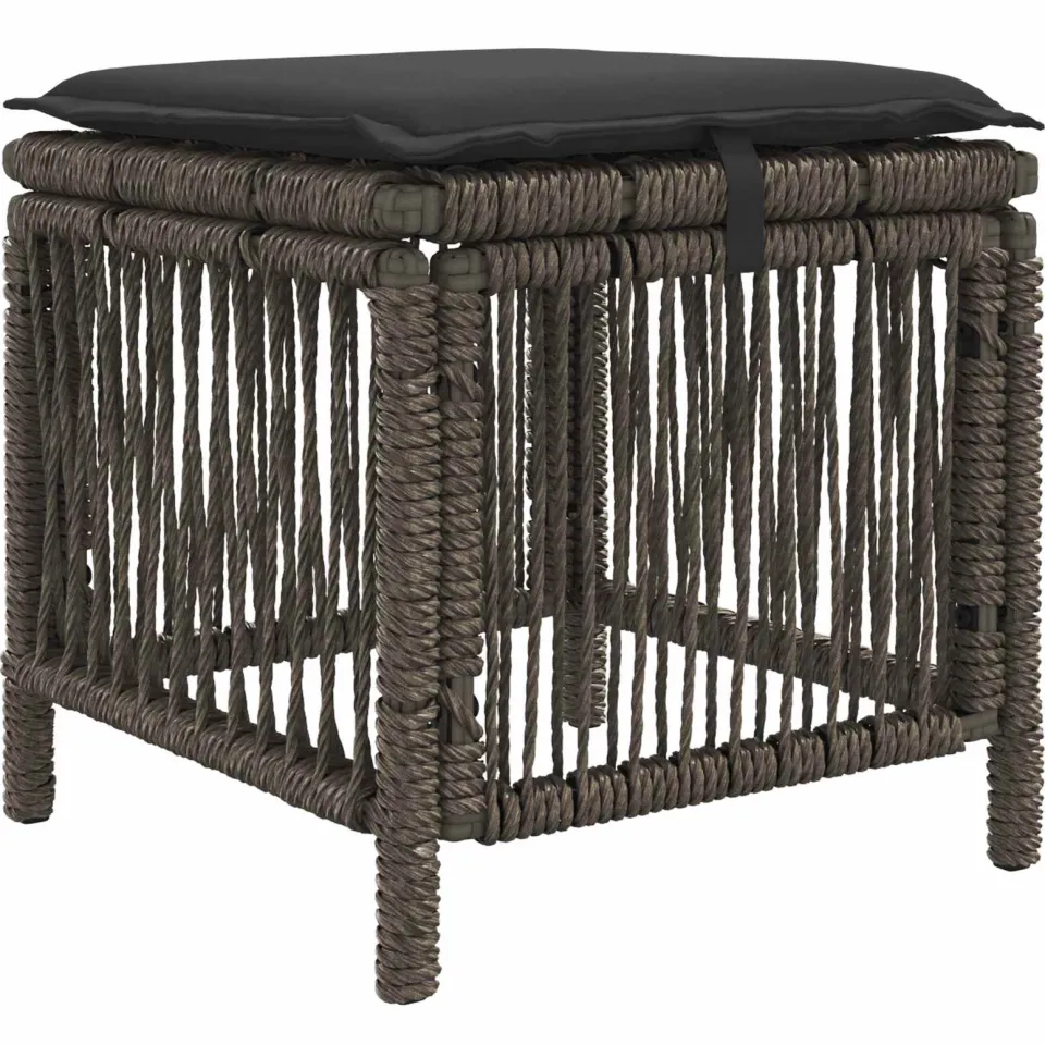 vidaXL Tuin eettafelset 3 st Grijs en Donkergrijs poly rattan, foto 4