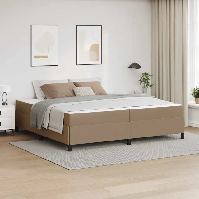 vidaXL Bedframe met matras Cappuccino 200 x 200 cm Stof Bruin
