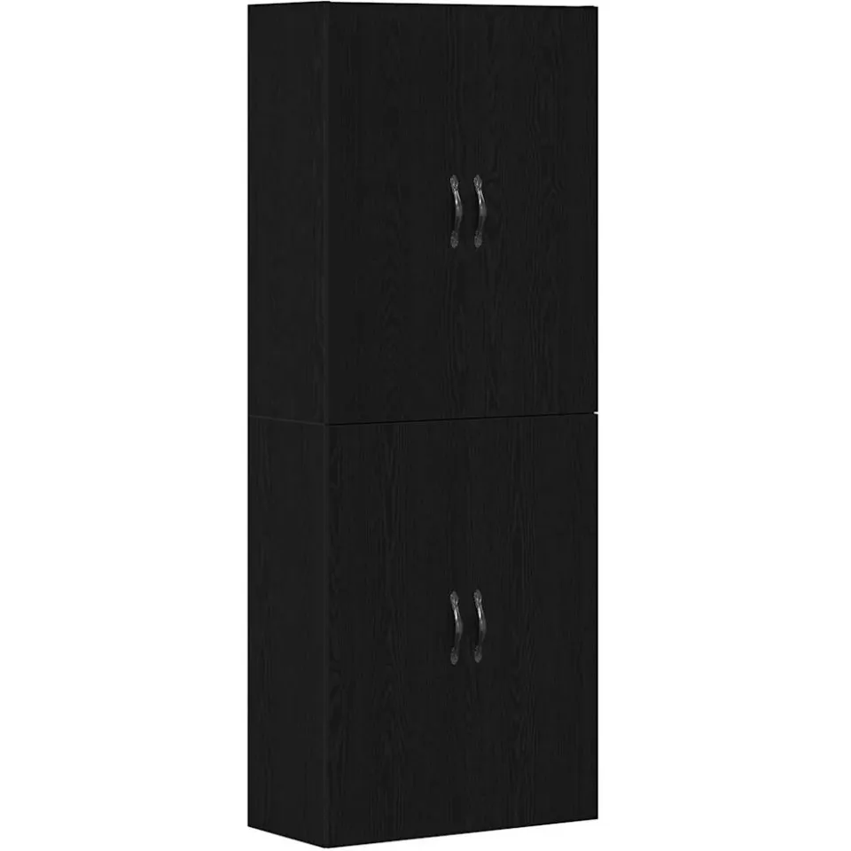 vidaXL Wandkast 2 st Zwart eiken 69,5 x 34 x 90 cm Bewerkt hout, foto 3