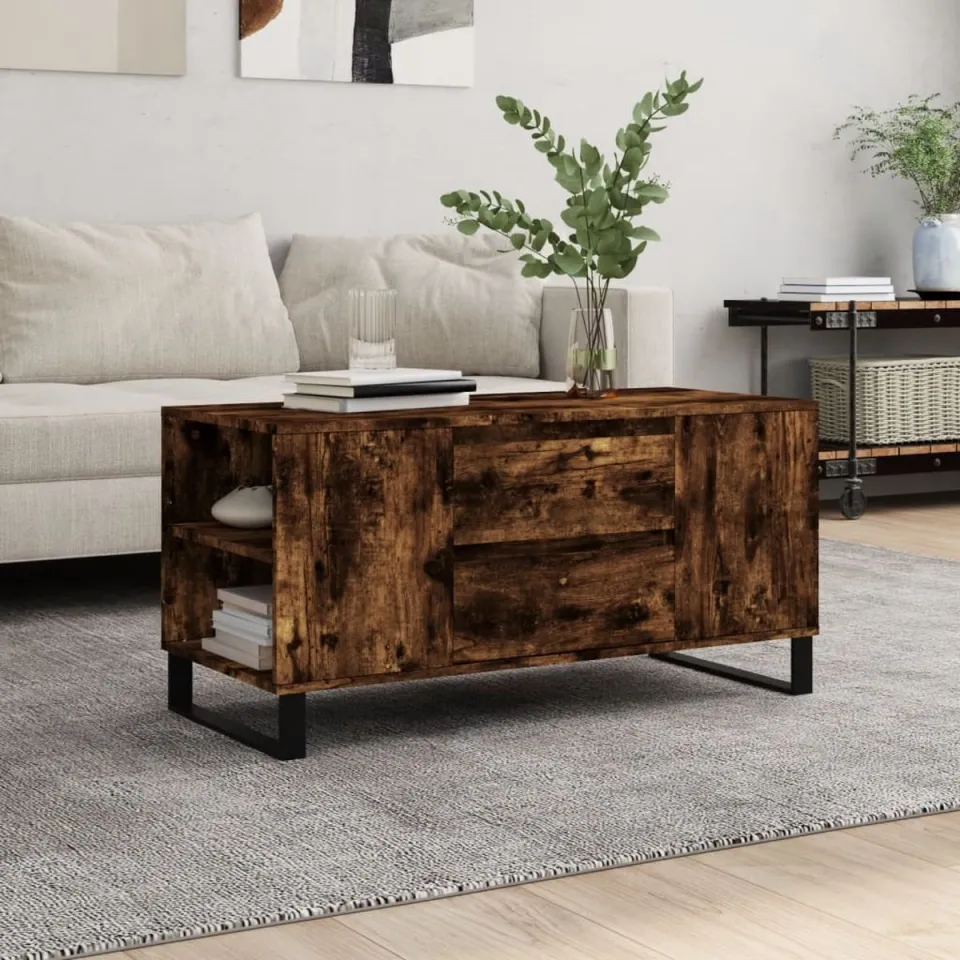 vidaXL Salontafel 102x44,5x50 cm bewerkt hout sonoma eikenkleurig, foto 3