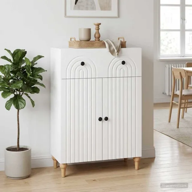 vidaXL Dressoir Wit 66 x 34,5 x 90 cm Bewerkt hout, foto 2