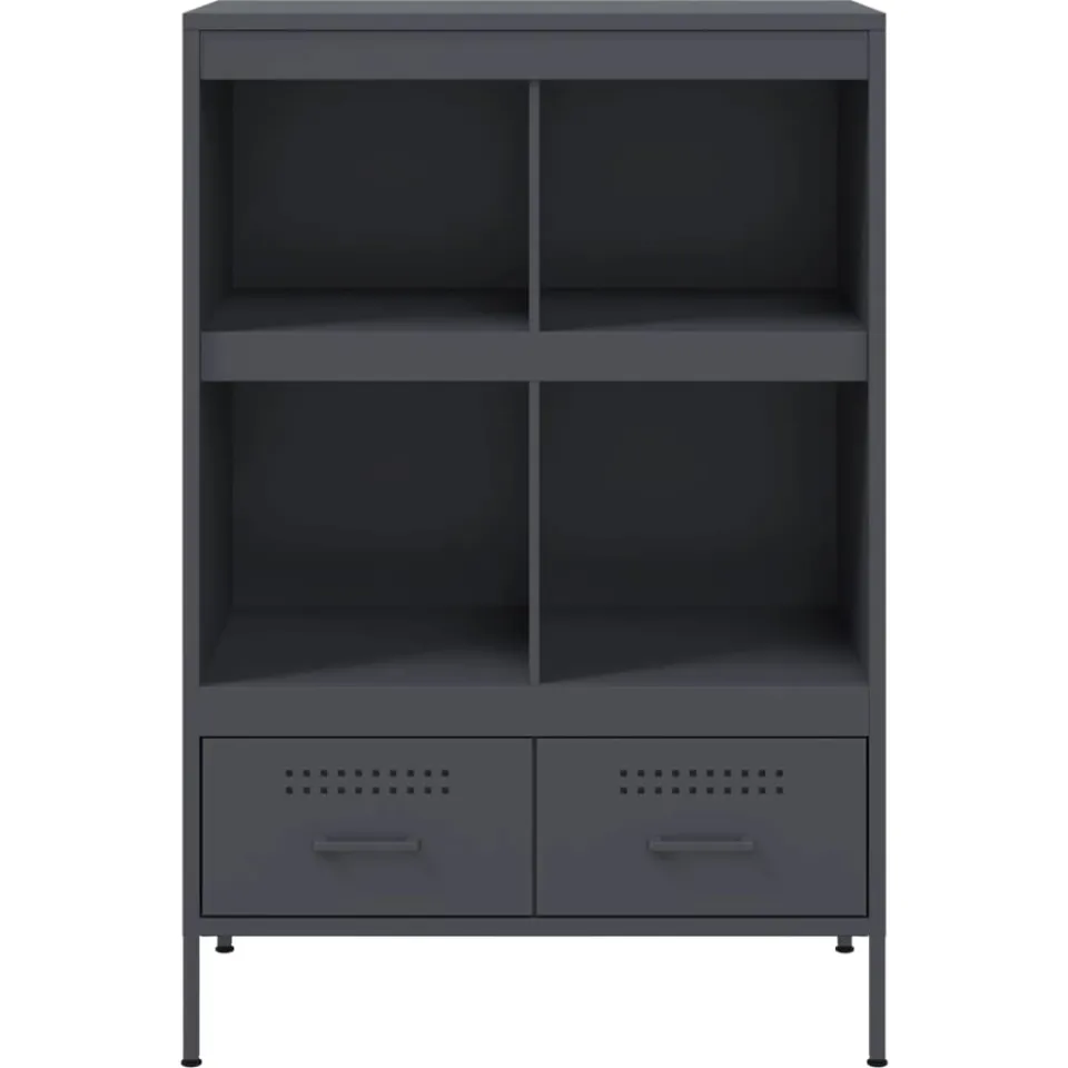 vidaXL Hoge kast 68x39x101,5 cm staal antracietkleurig, foto 4
