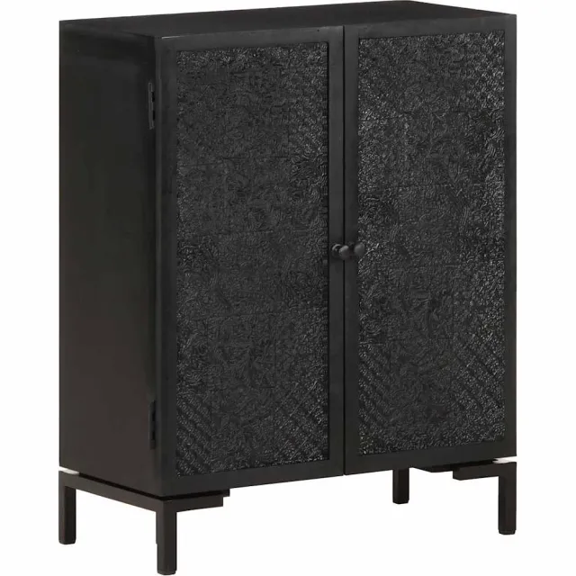 vidaXL Dressoir 60x30x76 cm massief mangohout Zwart