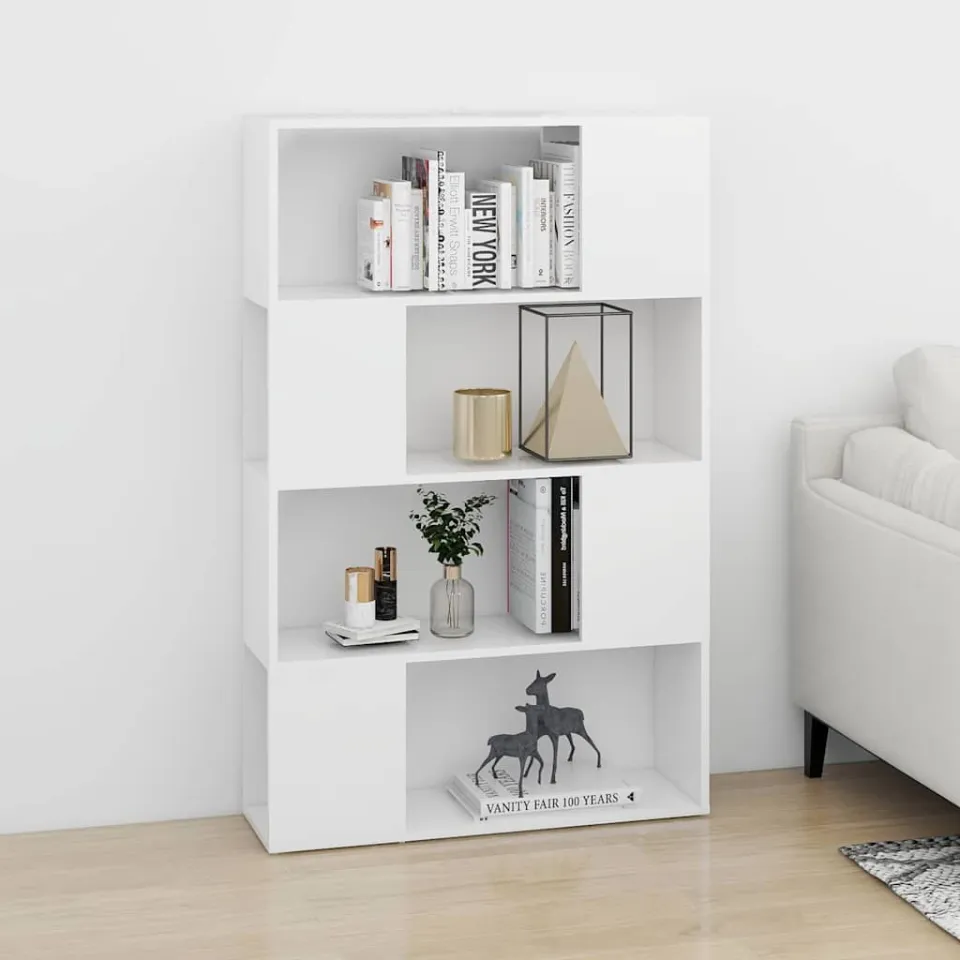 vidaXL Boekenkast/kamerscherm 80x24x124,5 cm bewerkt hout wit, foto 3