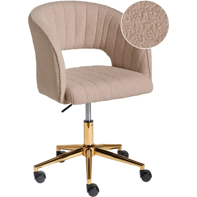 Beliani KATONAH - Bureaustoel - Beige - Bouclé