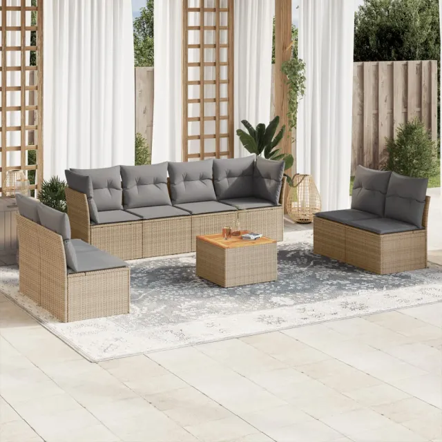 vidaXL Patio Sofa Set 8-zits Mix Beige en Lichtgrijs, foto 2