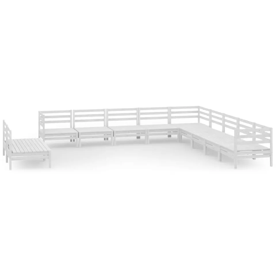 vidaXL 11-delige Loungeset massief grenenhout wit, foto 3