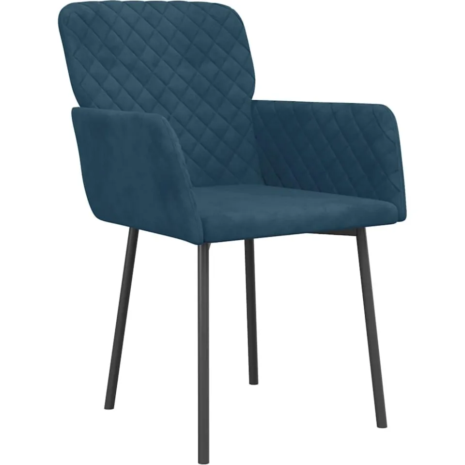 vidaXL Eetkamerstoelen 2 st fluweel blauw