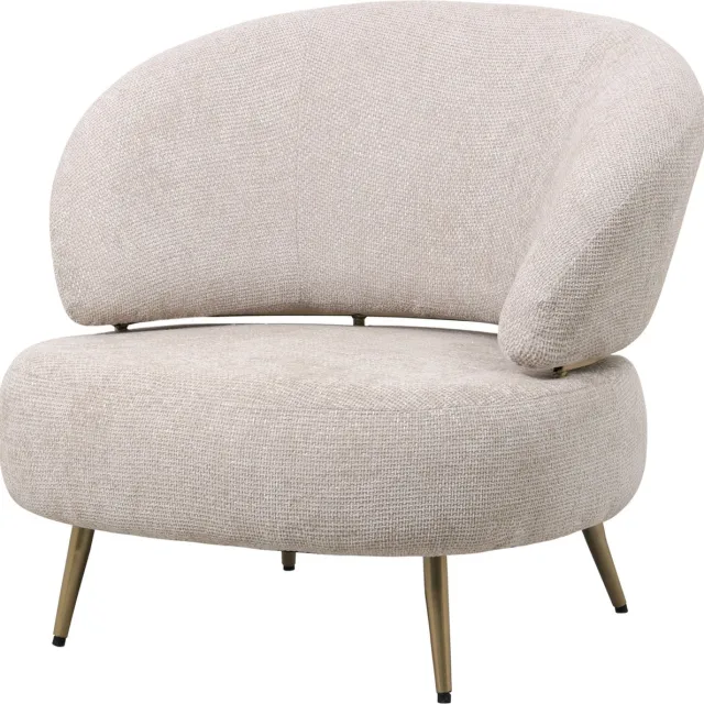 PTMD Fauteuil Franklyn - Wit - 86.5x86x77cm