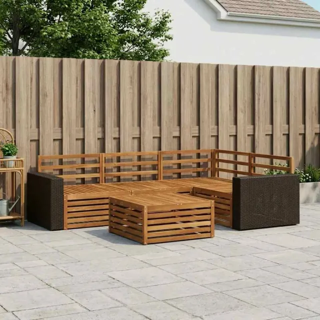 vidaXL Buiten bankenset 5 st 4-zits Naturel Massief Acaciahout