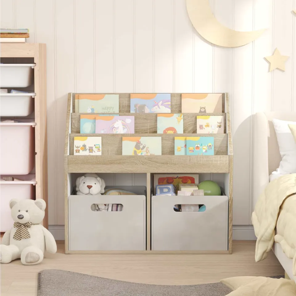 vidaXL Kinderen Boekenkast met opslag Sonoma Eiken 72,5 x 29,5 x 69 cm, foto 4