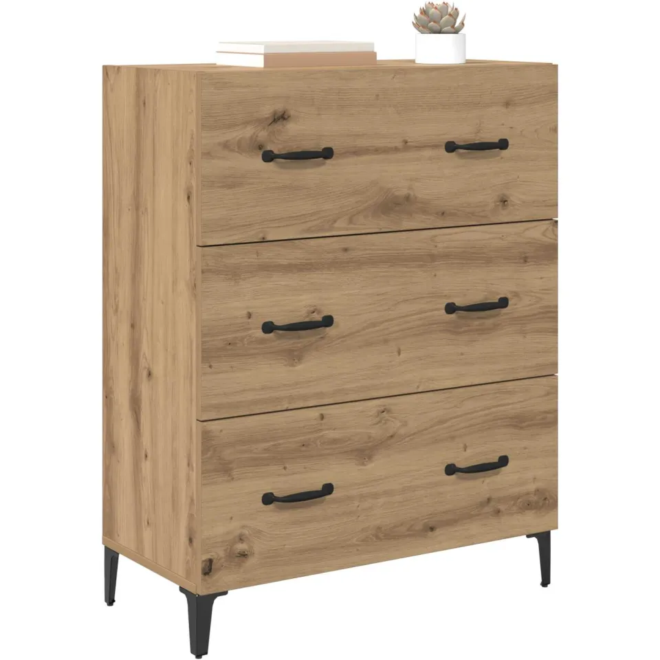 vidaXL Dressoir Artisan Eiken 69,5 x 34 x 90 cm Bruin