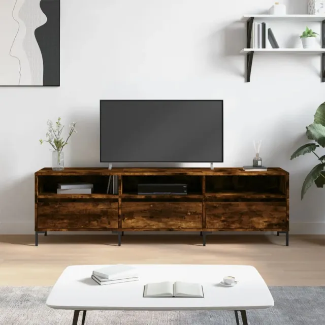 vidaXL Tv-meubel 150x30x44,5 cm bewerkt hout gerookt eikenkleurig, foto 2