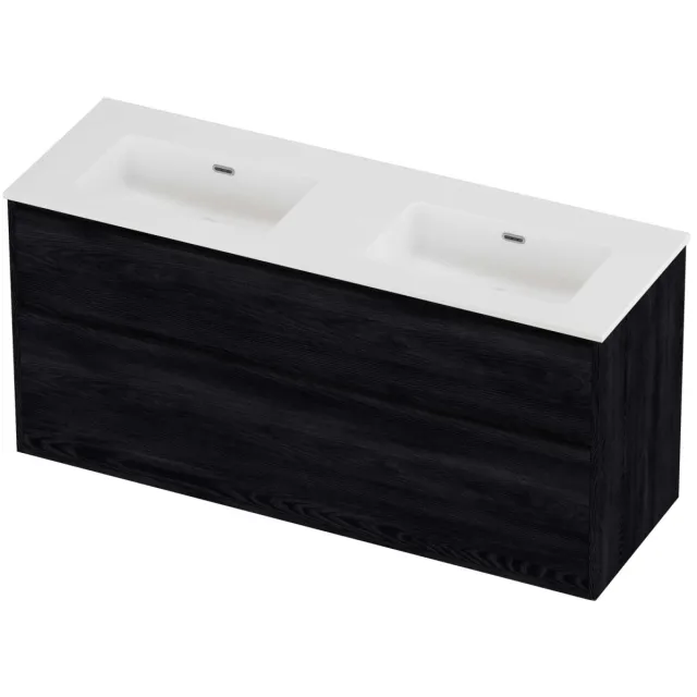 Proline Tribute Badmeubelset Porselein Elegant 140x46x67 cm Mat White Black Oak Eiken