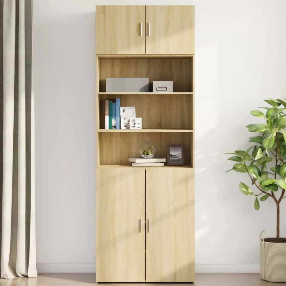 vidaXL Wandkast 80x42,5x40 cm bewerkt hout sonoma eikenkleurig, foto 3