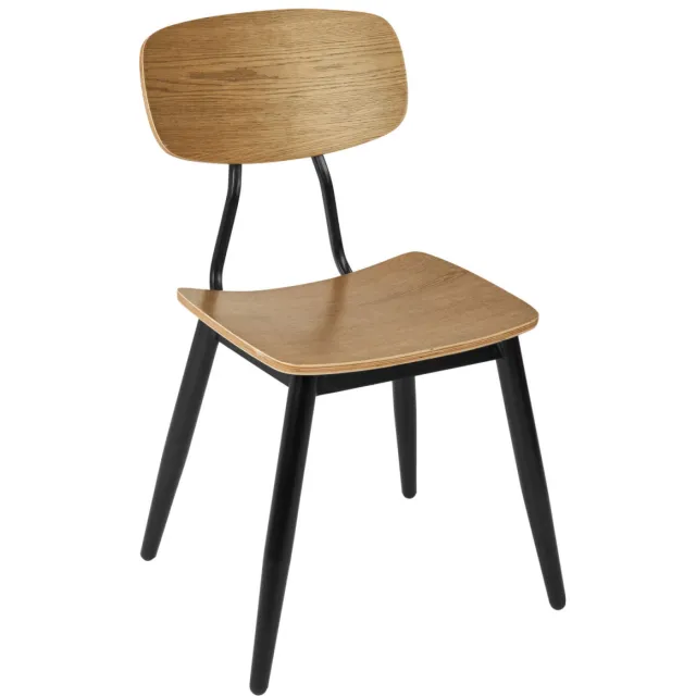Vega 2x VEGA Stoel Scola; 50x47x85 cm (BxDxH); zitting antiek eiken, frame zwart; 2 stuk / verpakking