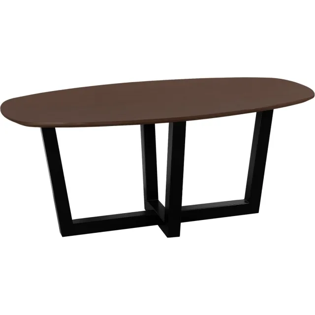 QUVIO Eettafel Sofia - Deens ovaal - 160x90 cm - W-poot - FSC® gecertificeerd mangohout - Bruin