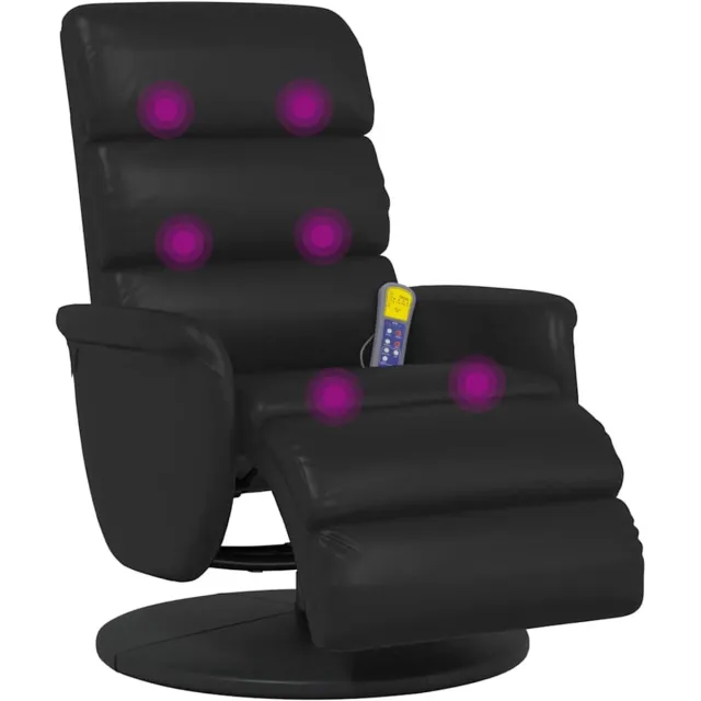 vidaXL Massagestoel - verstelbaar - met - voetensteun - kunstleer - zwart