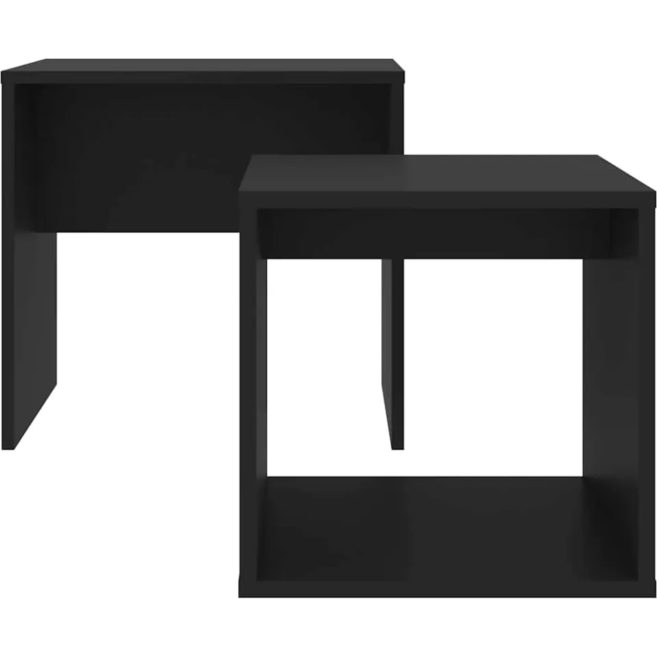vidaXL Salontafelset 48x30x45 cm bewerkt hout zwart