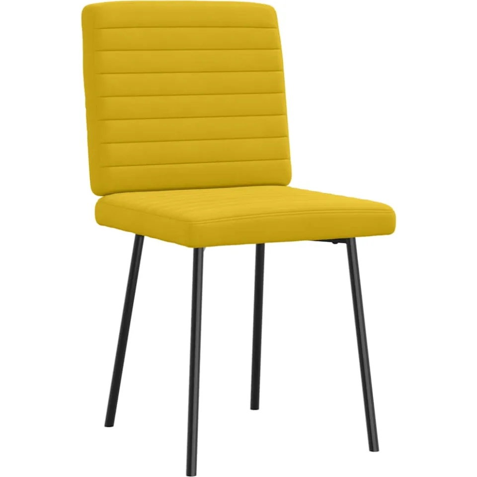 vidaXL Eetkamerstoelen 4 st fluweel geel