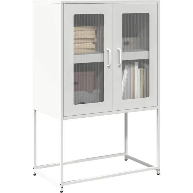 vidaXL Hoge kast 68x39x107 cm staal wit