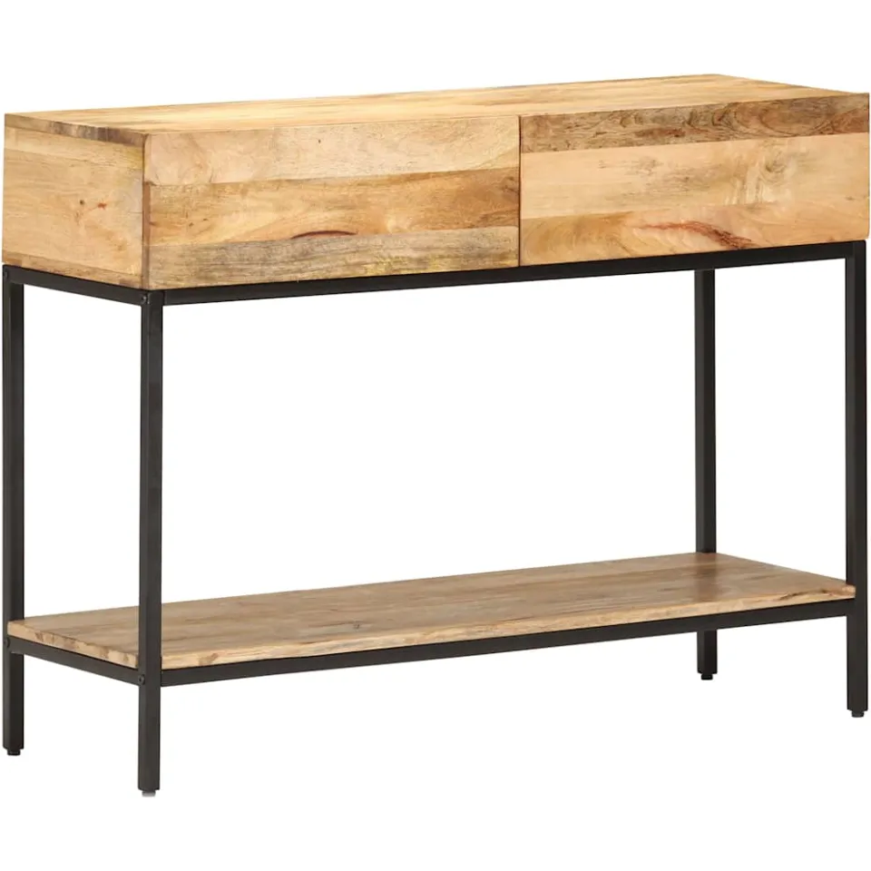 vidaXL Wandtafel 100x35x76 cm massief mangohout bruin, foto 4