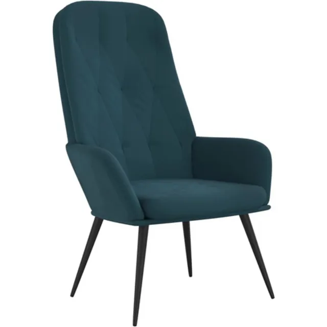 vidaXL Relaxstoel - fluweel - blauw