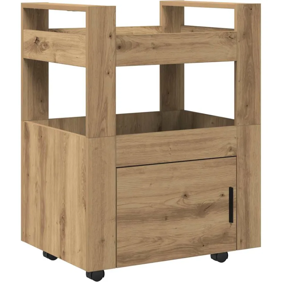 vidaXL Keuken Trolley artisanaal eikenkleurig 60 x 45 x 80 cm, foto 3