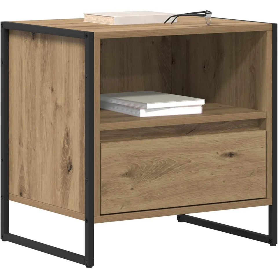 vidaXL Nachtkastje 2 st Artisanaal eiken 50 x 39,5 x 50 cm Bruin
