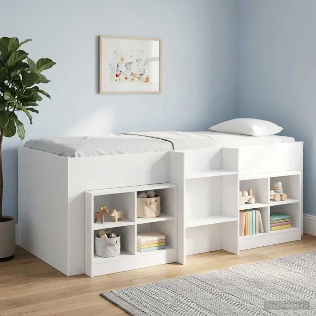 vidaXL Kinder Hoogslaper Wit 90 x 200 cm Bewerkt hout