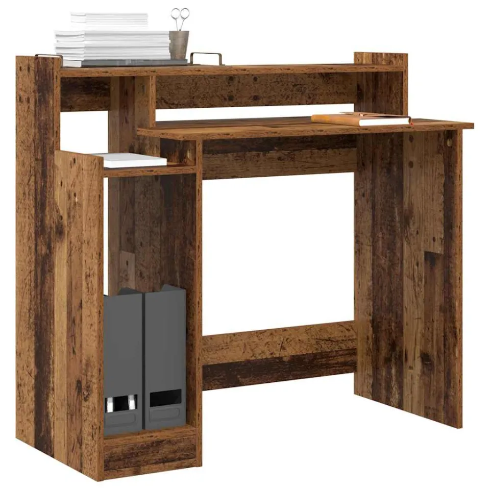 vidaXL Bureau Oudhout 97 x 45 x 90 cm Bewerkt hout Bruin