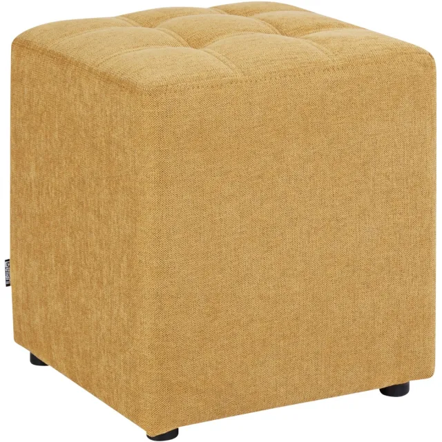Beliani KANSAS - Voetenbank - Geel - 38 cm - Polyester