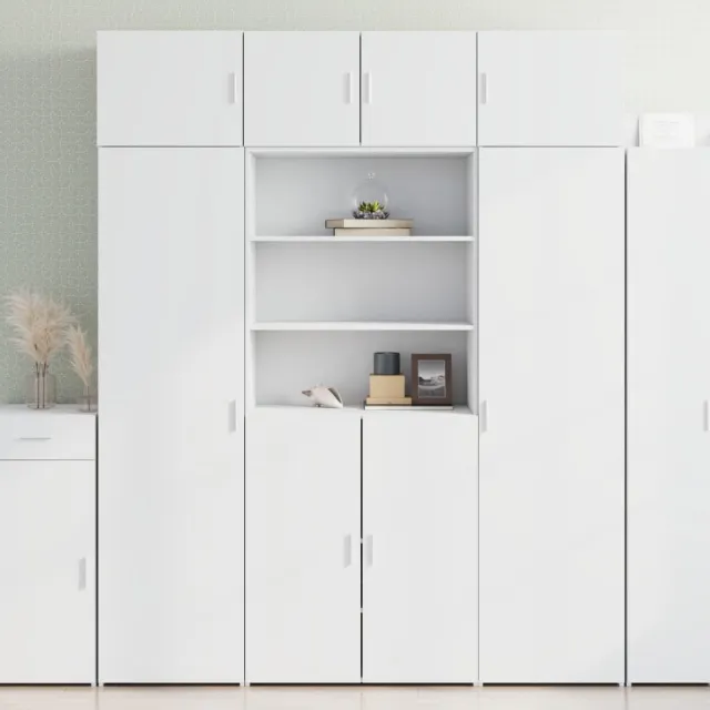 vidaXL Opbergkast 80x42,5x225 cm bewerkt hout wit, foto 2